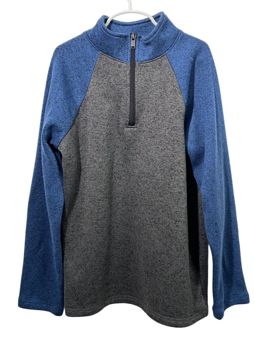 Sonoma Boys Pullover Size 14 16 Blue Gray Quarter Zip Long Sleeve Preppy